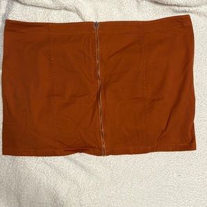 Burnt orange zip up skirt